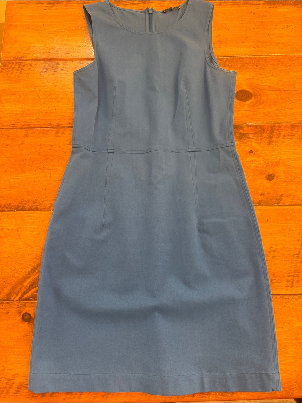 Theory Sleeveless Slate Blue Midi Sheath Dress